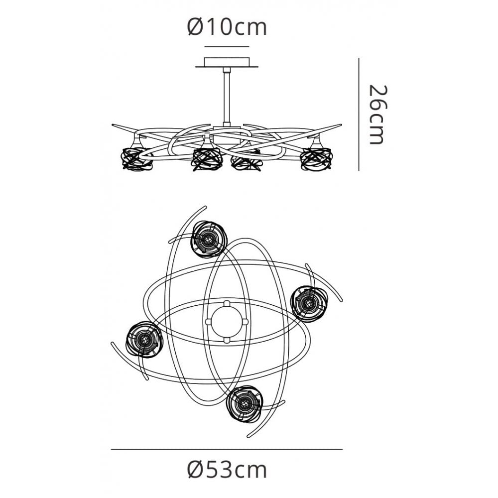 M4073 Maremagnum Ceiling 4 Light G9 Antique Brass (S)