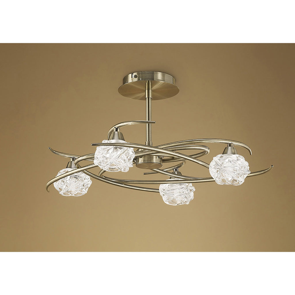 M4073 Maremagnum Ceiling 4 Light G9 Antique Brass (S)