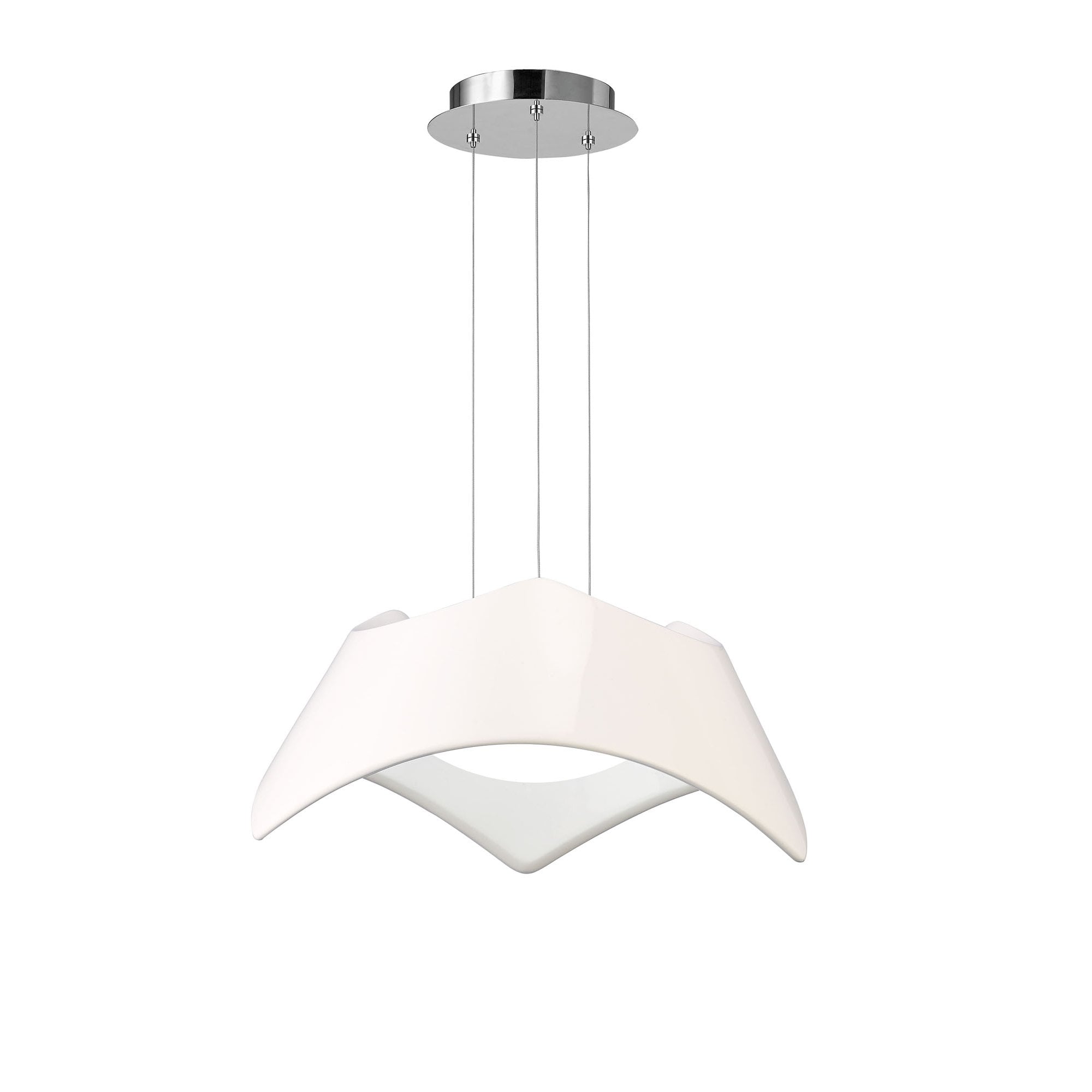M4810 Maui Pendant 5W+19W LED Gloss White / Polished Chrome