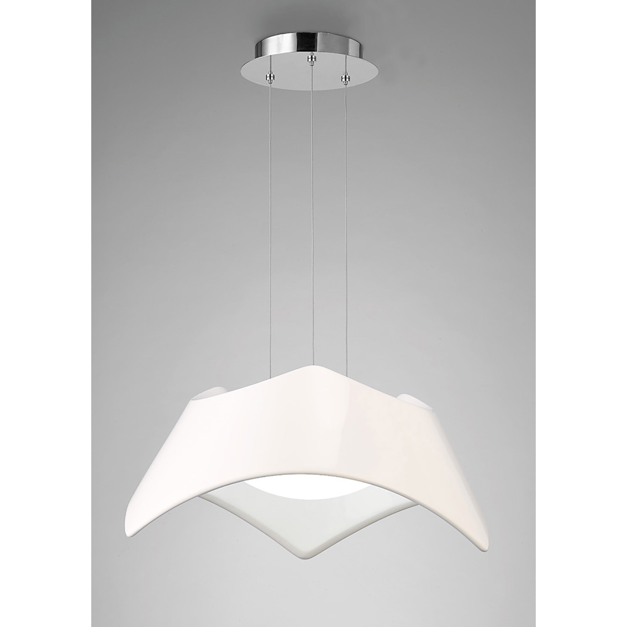 M4810 Maui Pendant 5W+19W LED Gloss White / Polished Chrome