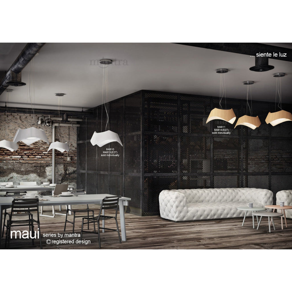 M4810 Maui Pendant 5W+19W LED Gloss White / Polished Chrome