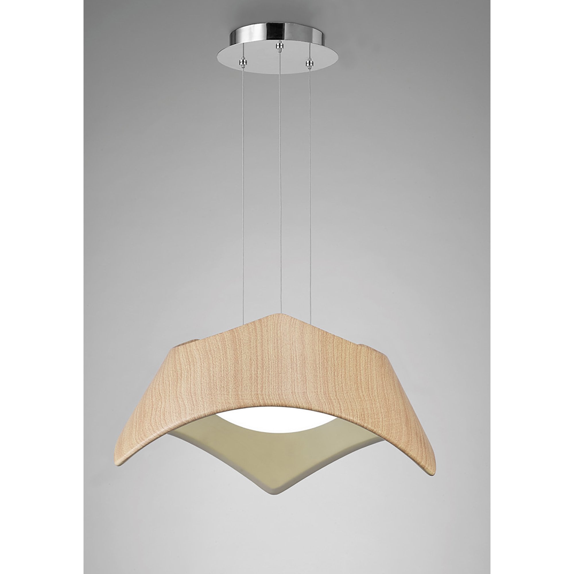 M4811 Maui Pendant 5W+19W LED Beech / Polished Chrome