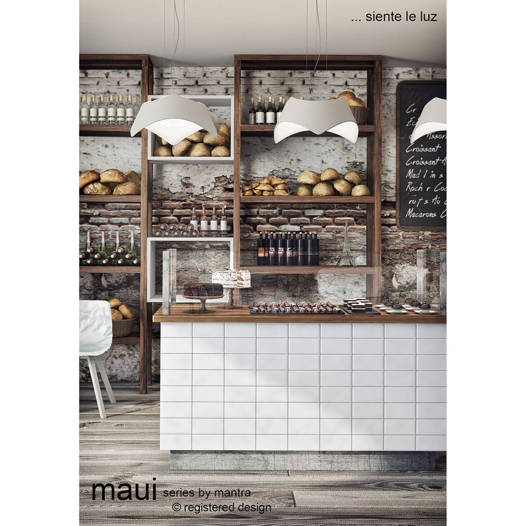M4811 Maui Pendant 5W+19W LED Beech / Polished Chrome