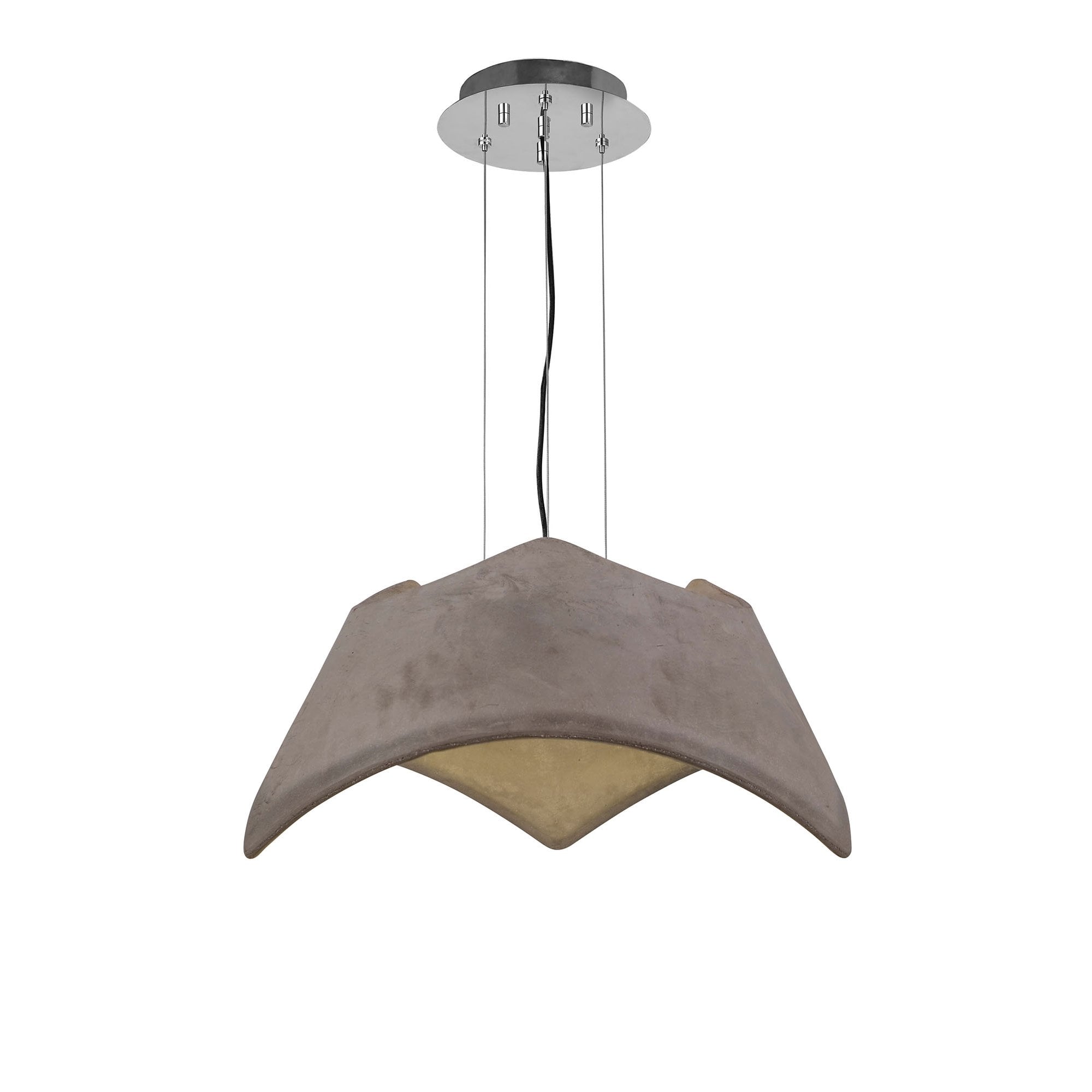 M4815 Maui Pendant 3 Light E27 Cement Effect / Polished Chrome