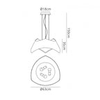M4815 Maui Pendant 3 Light E27 Cement Effect / Polished Chrome