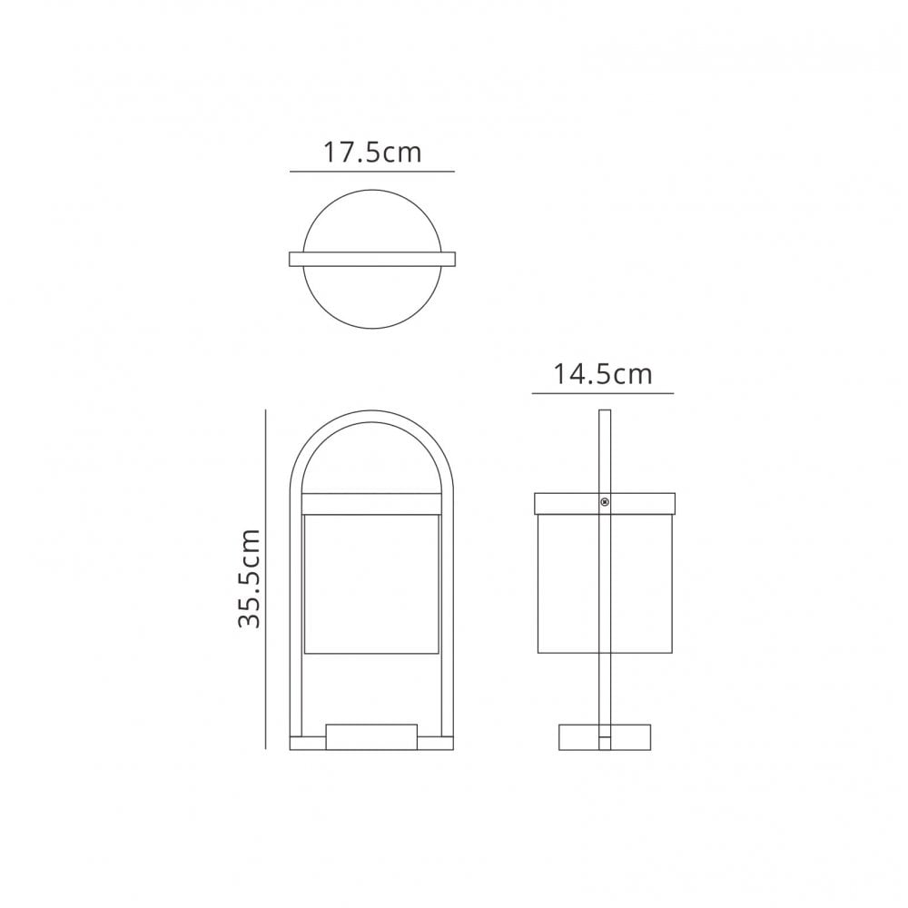 M6550 Maya Outdoor Pedestal Lamp 1 Light Anthracite