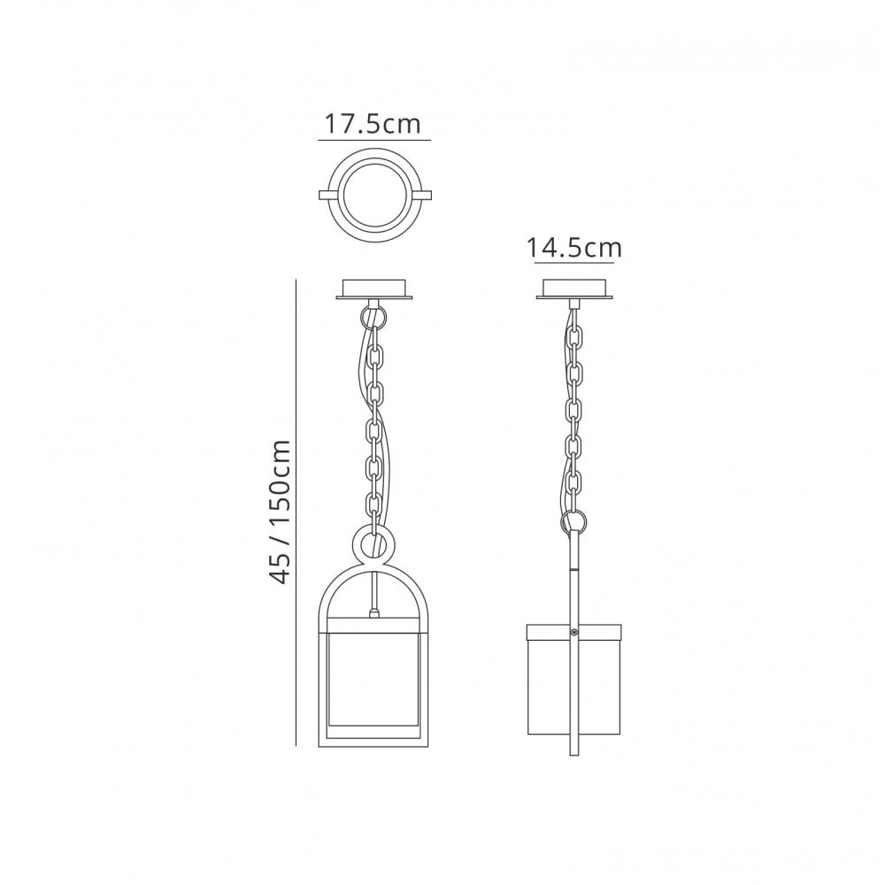 M6555 Maya Outdoor Pendant 1 Light Anthracite