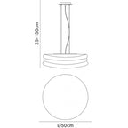 M3620 Mediterraneo Pendant 3 Light E27 Large Polished Chrome / Frosted White Glass