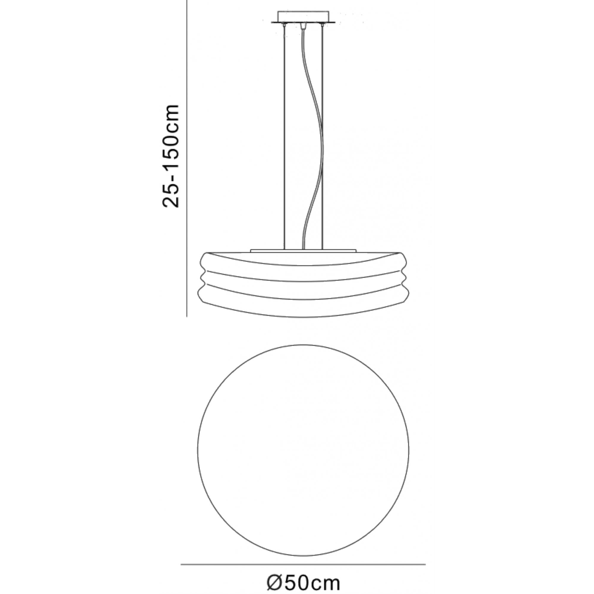 M3620 Mediterraneo Pendant 3 Light E27 Large Polished Chrome / Frosted White Glass