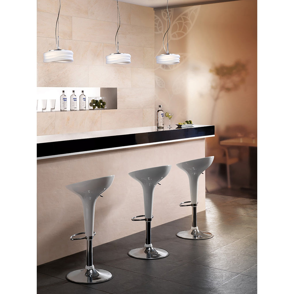 M3620 Mediterraneo Pendant 3 Light E27 Large Polished Chrome / Frosted White Glass