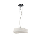 M3621 Mediterraneo Pendant 2 Light E27 Medium Polished Chrome / Frosted White Glass