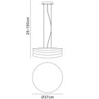 M3621 Mediterraneo Pendant 2 Light E27 Medium Polished Chrome / Frosted White Glass