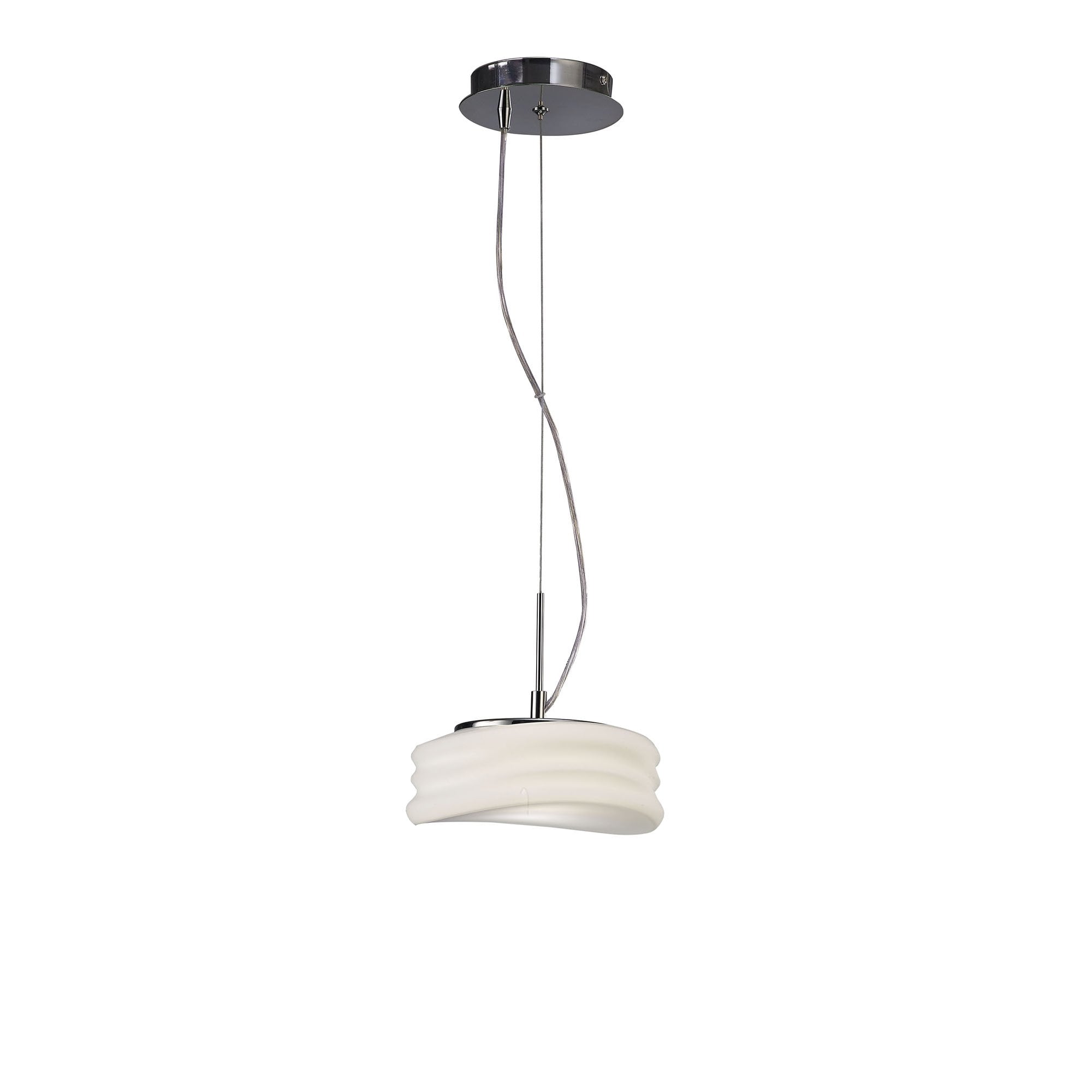 M3622 Mediterraneo Pendant 2 Light GU10 Small Polished Chrome / Frosted White Glass