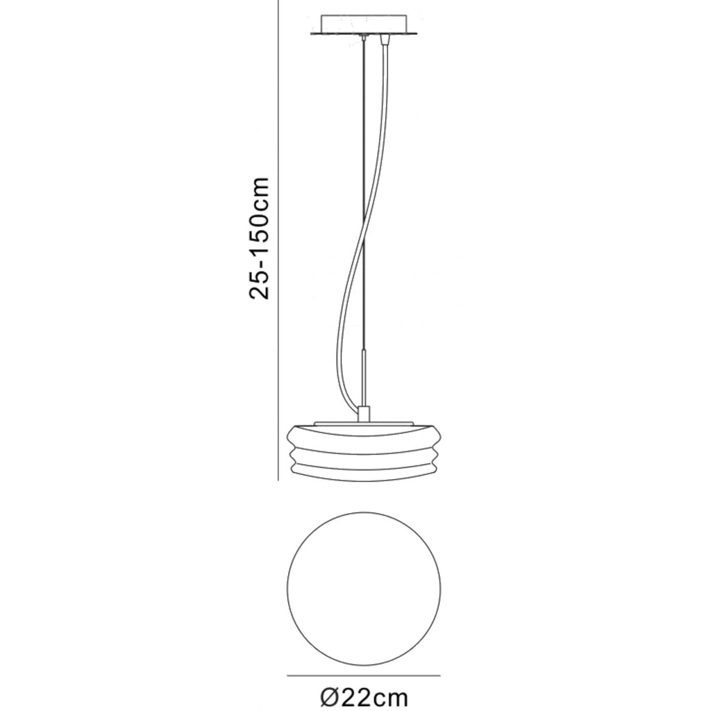 M3622 Mediterraneo Pendant 2 Light GU10 Small Polished Chrome / Frosted White Glass
