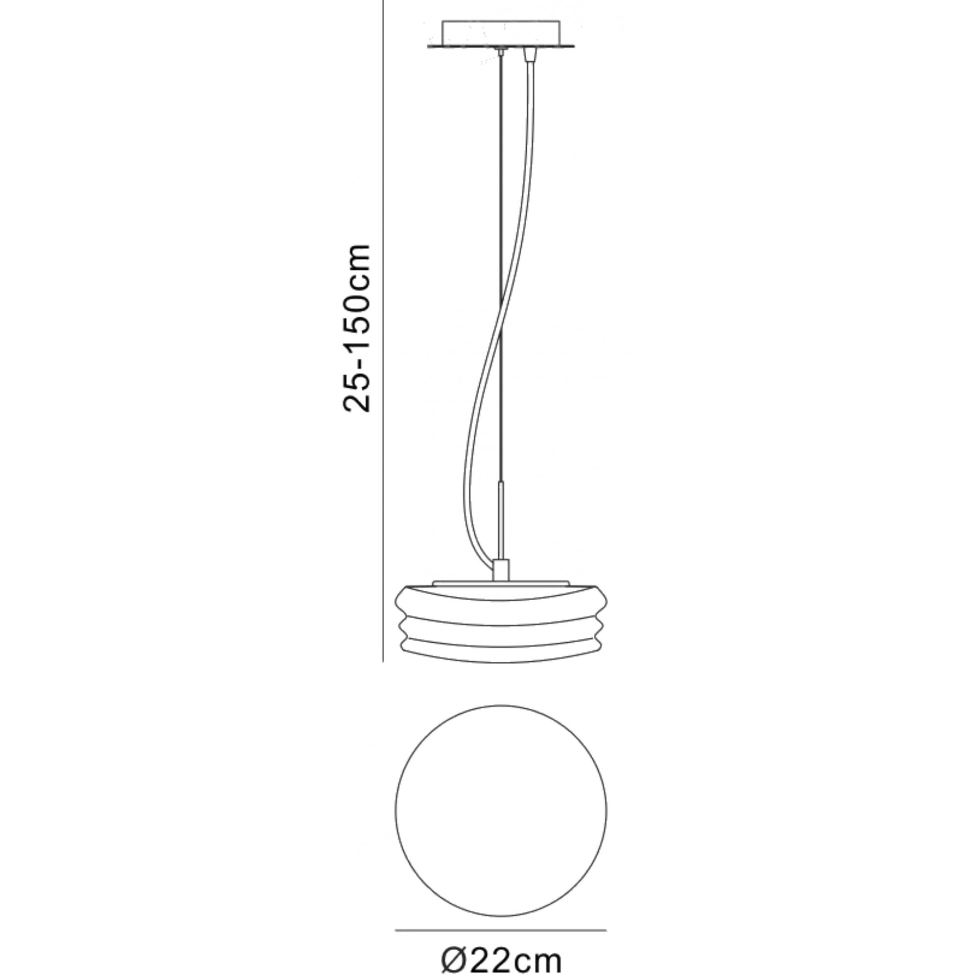M3622 Mediterraneo Pendant 2 Light GU10 Small Polished Chrome / Frosted White Glass