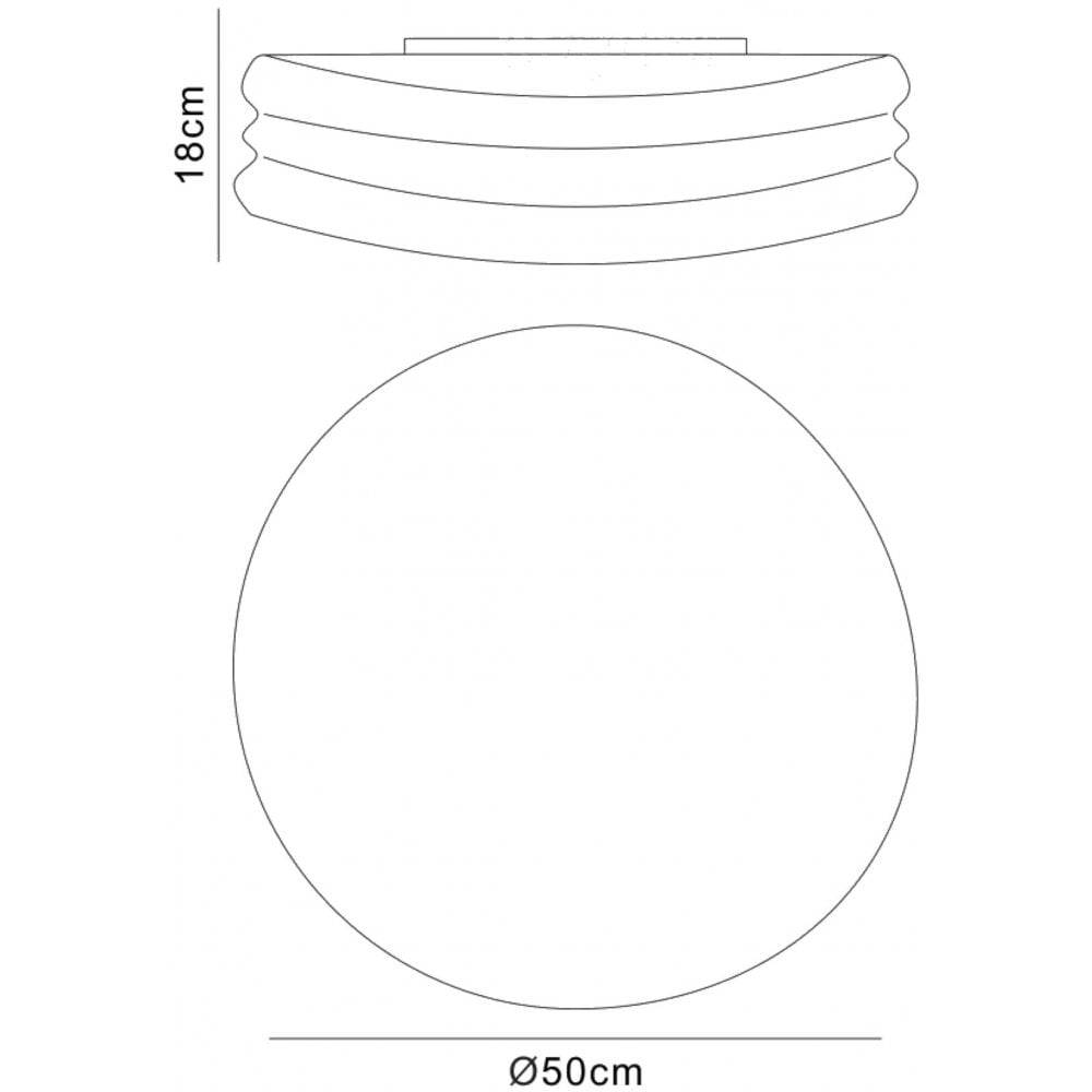 M3623 Mediterraneo Flush Ceiling / Wall 3 Light E27 Large Frosted White Glass