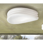 M3623 Mediterraneo Flush Ceiling / Wall 3 Light E27 Large Frosted White Glass
