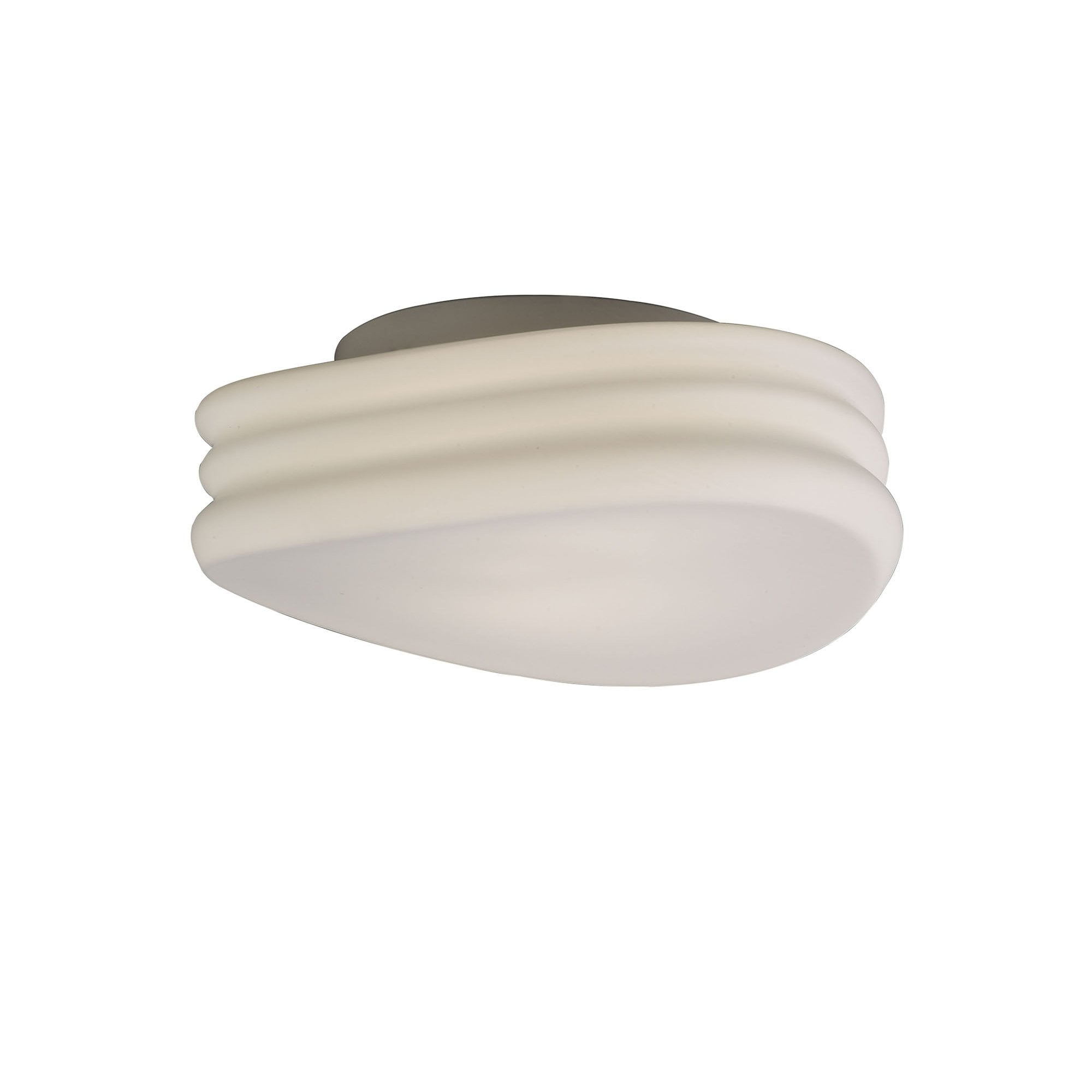 M3624 Mediterraneo Flush Ceiling / Wall 2 Light E27 Medium Frosted White Glass