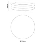 M3624 Mediterraneo Flush Ceiling / Wall 2 Light E27 Medium Frosted White Glass