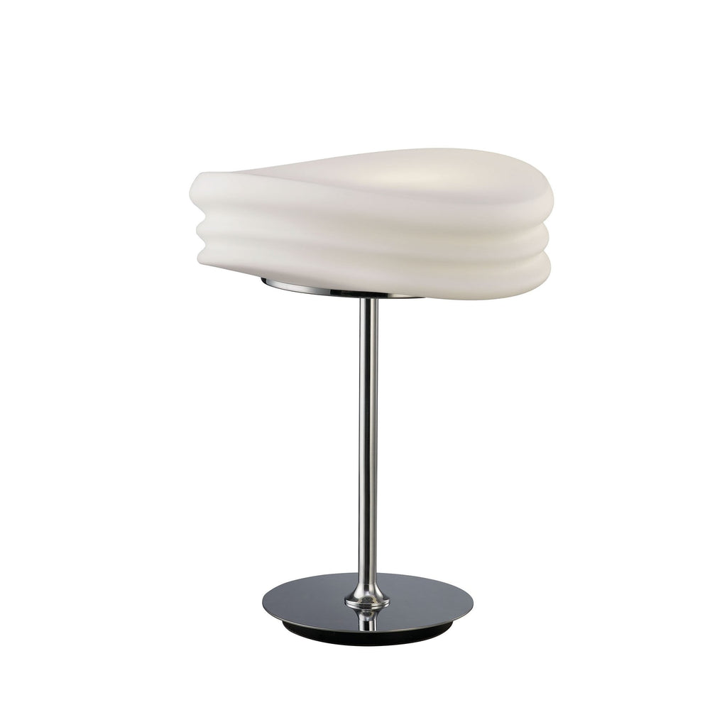 M3626 Mediterraneo Table Lamp 2 Light E27 Medium Polished Chrome / Frosted White Glass