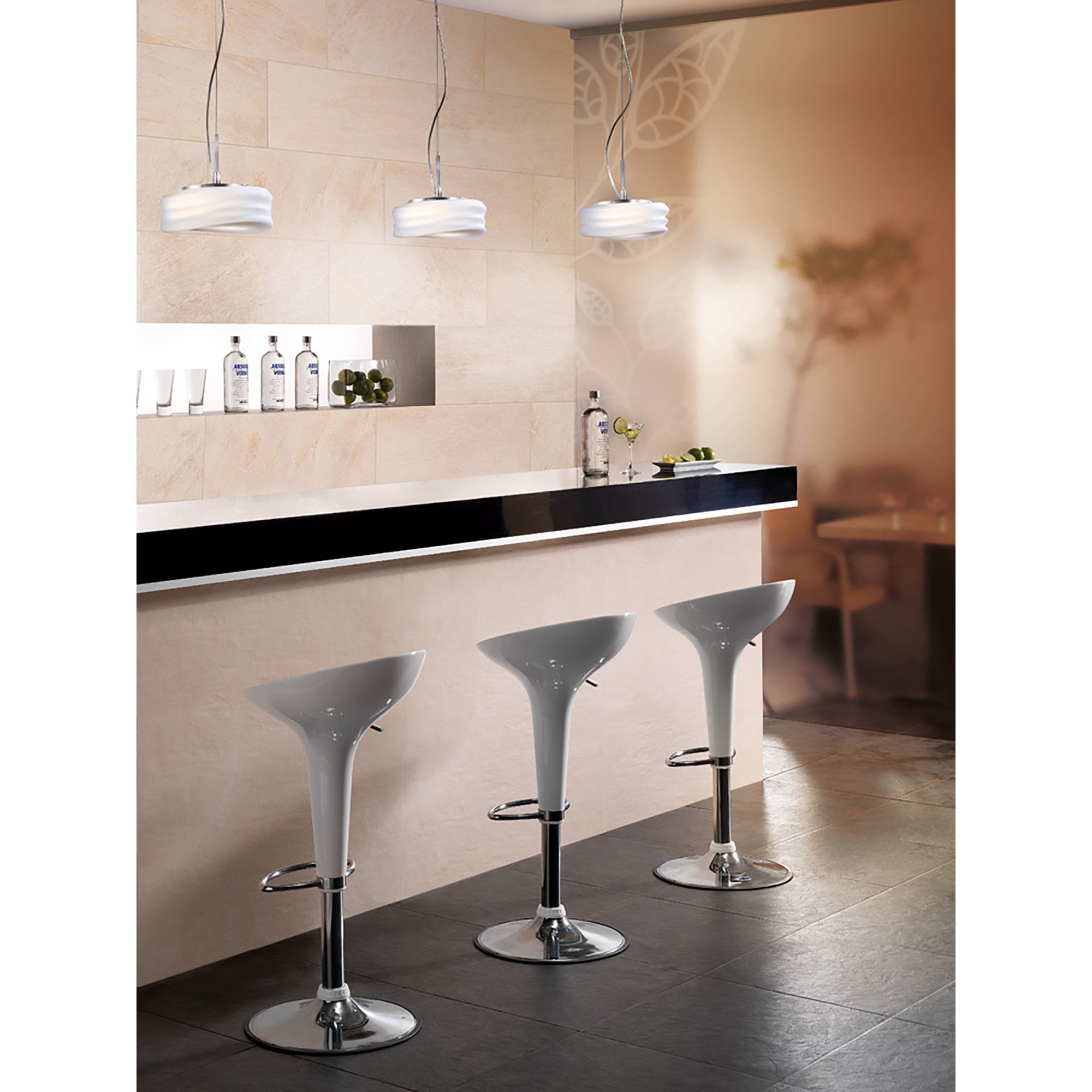 M3626 Mediterraneo Table Lamp 2 Light E27 Medium Polished Chrome / Frosted White Glass