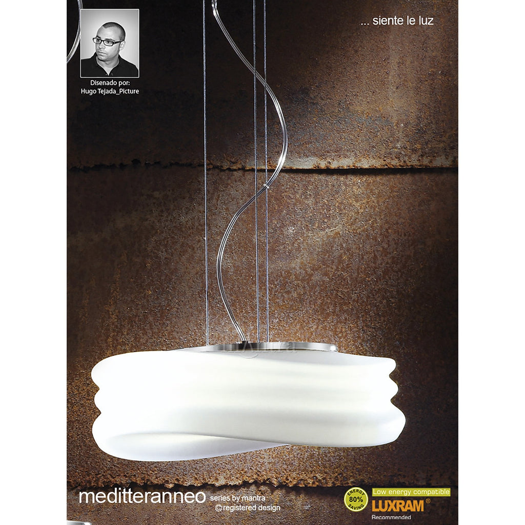 M3626 Mediterraneo Table Lamp 2 Light E27 Medium Polished Chrome / Frosted White Glass
