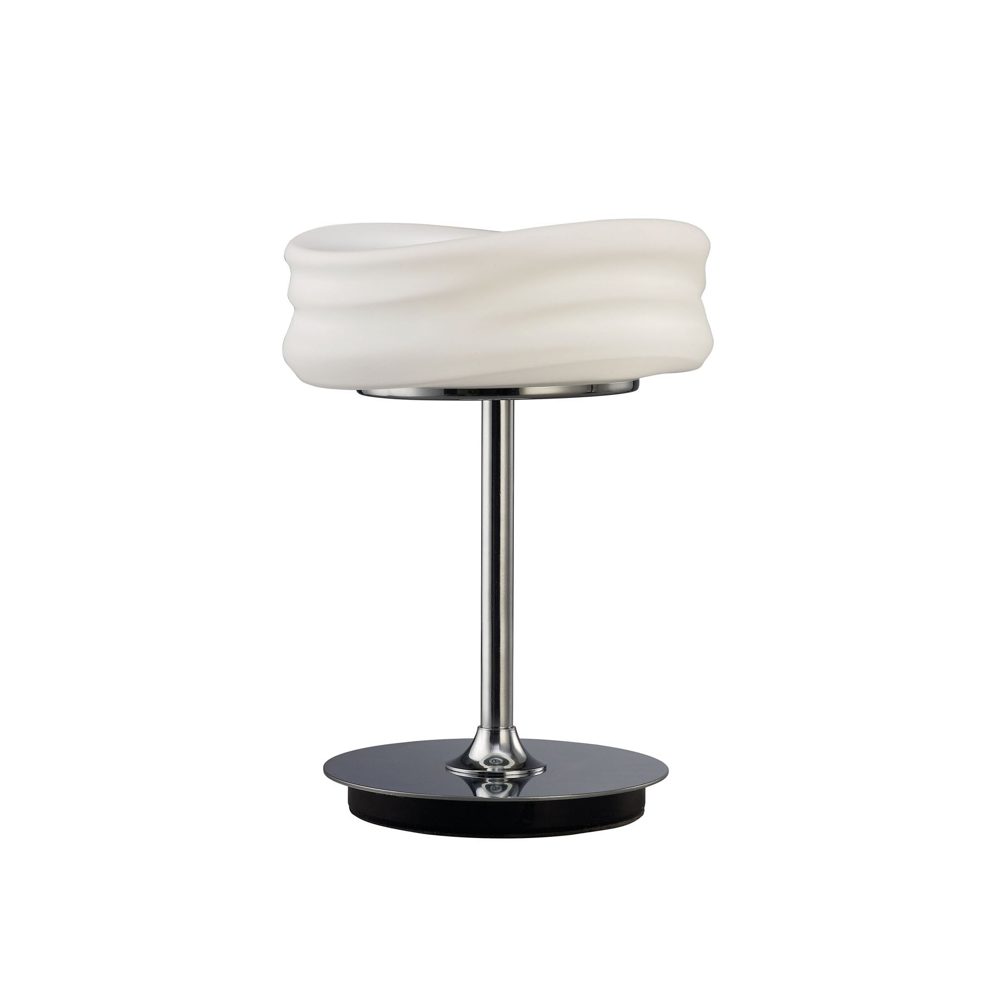 M3627 Mediterraneo Table Lamp 2 Light GU10 Small Polished Chrome / Frosted White Glass