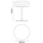 M3627 Mediterraneo Table Lamp 2 Light GU10 Small Polished Chrome / Frosted White Glass