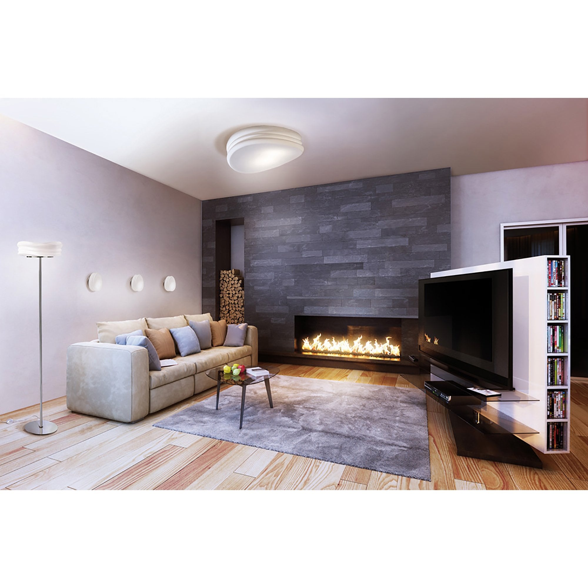M3627 Mediterraneo Table Lamp 2 Light GU10 Small Polished Chrome / Frosted White Glass