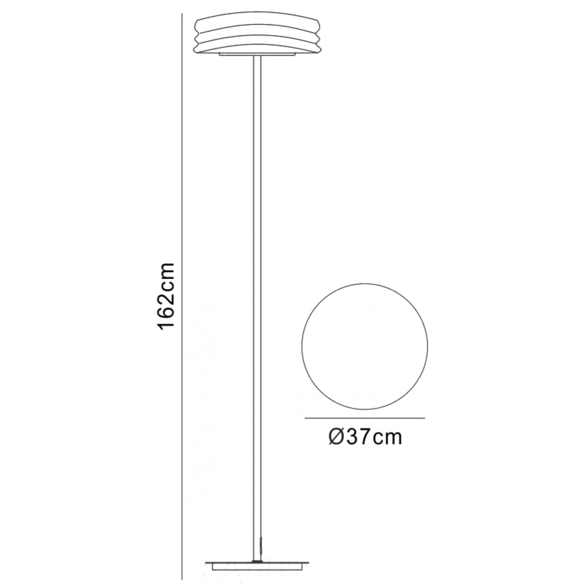 M3628 Mediterraneo Floor Lamp 2 Light E27 Polished Chrome / Frosted White Glass
