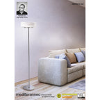 M3628 Mediterraneo Floor Lamp 2 Light E27 Polished Chrome / Frosted White Glass