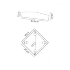 M6163 Mini Bathroom Ceiling 45cm Square 5 Light Silver