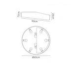 M6166 Mini Bathroom Ceiling 60cm Round 8 Light White