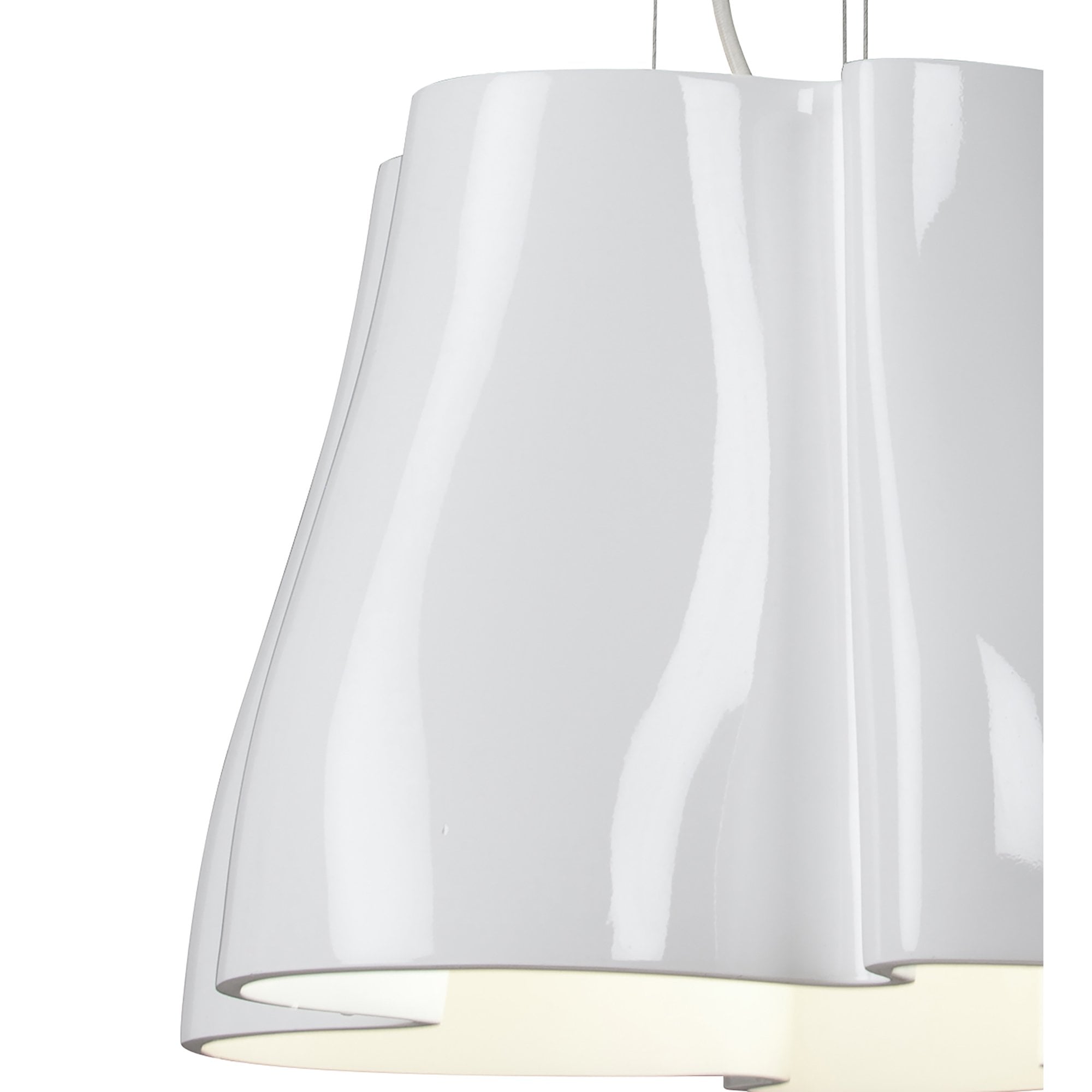 M3720 Miss Pendant 3 Light E27 Gloss White/Polished Chrome