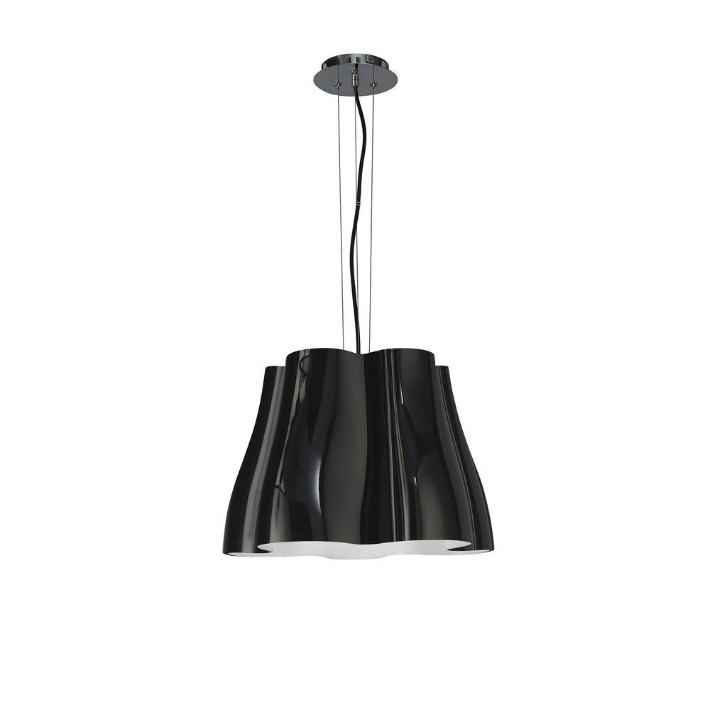 M3721 Miss Pendant 3 Light E27 Gloss Black/Polished Chrome