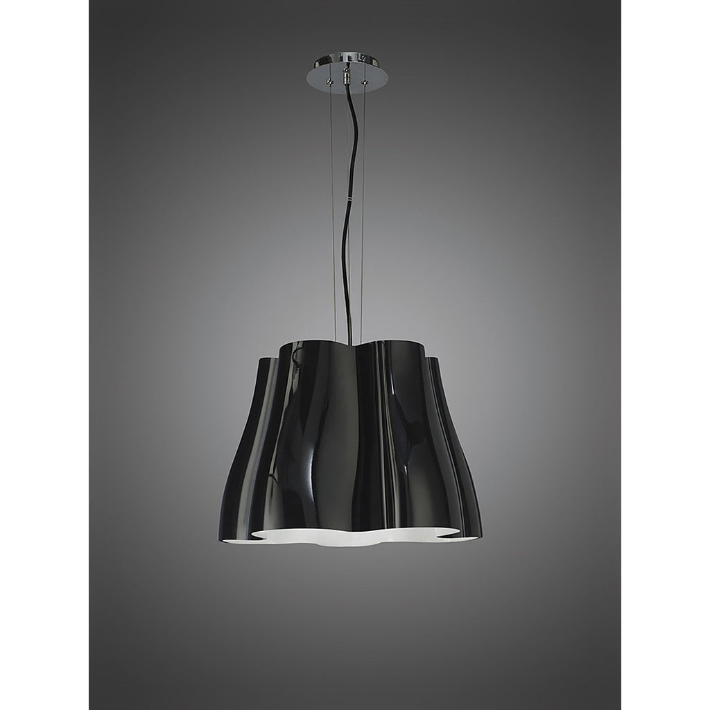 M3721 Miss Pendant 3 Light E27 Gloss Black/Polished Chrome