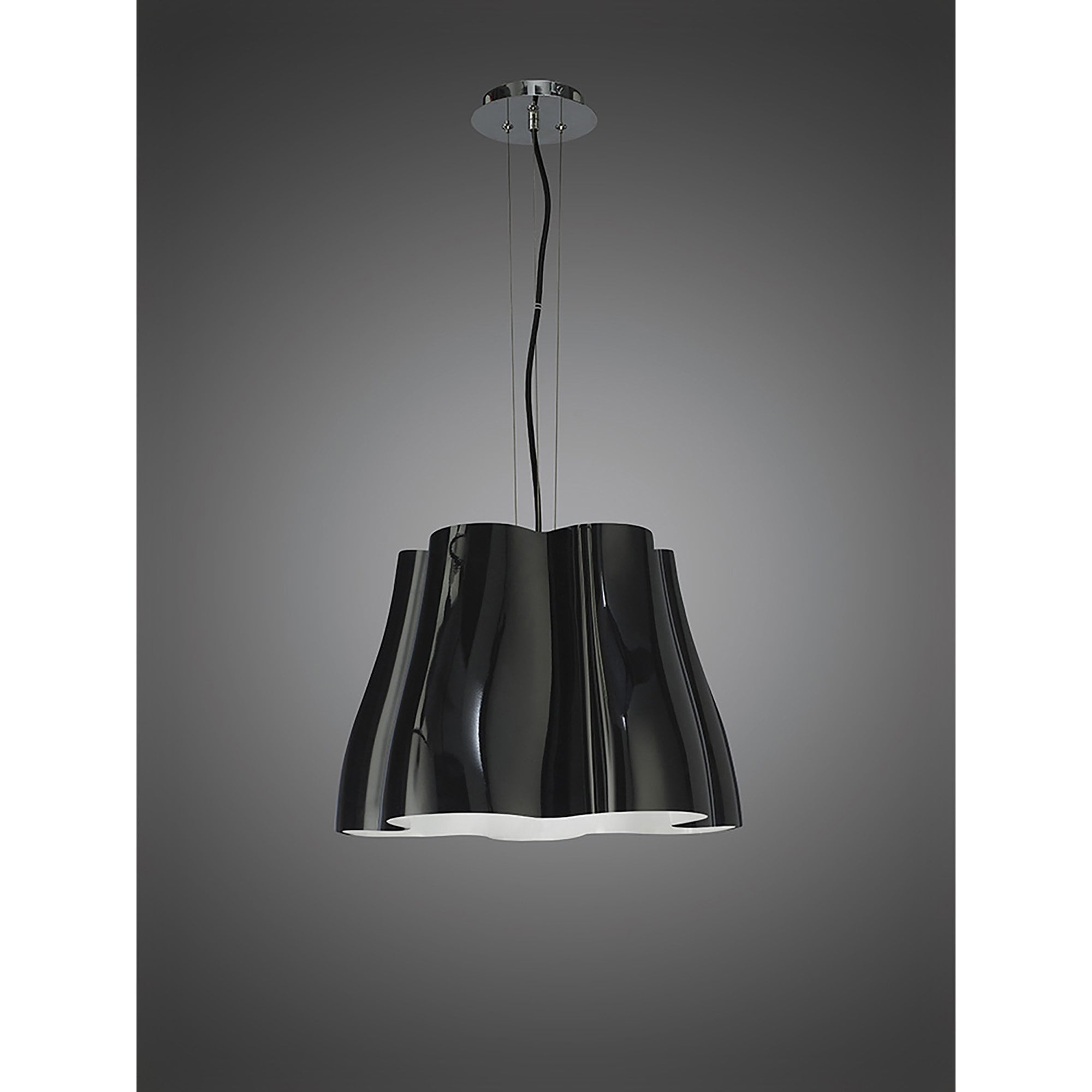 M3721 Miss Pendant 3 Light E27 Gloss Black/Polished Chrome