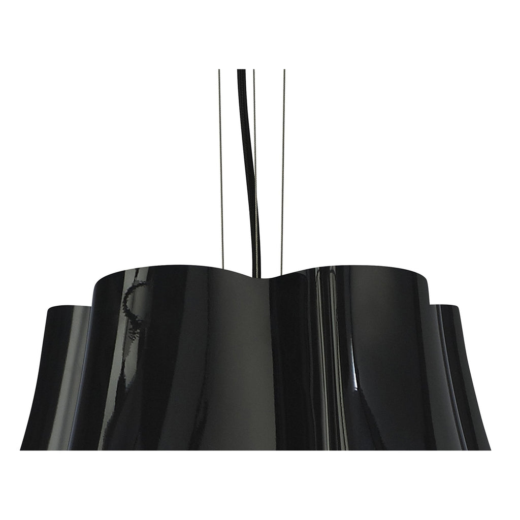 M3721 Miss Pendant 3 Light E27 Gloss Black/Polished Chrome