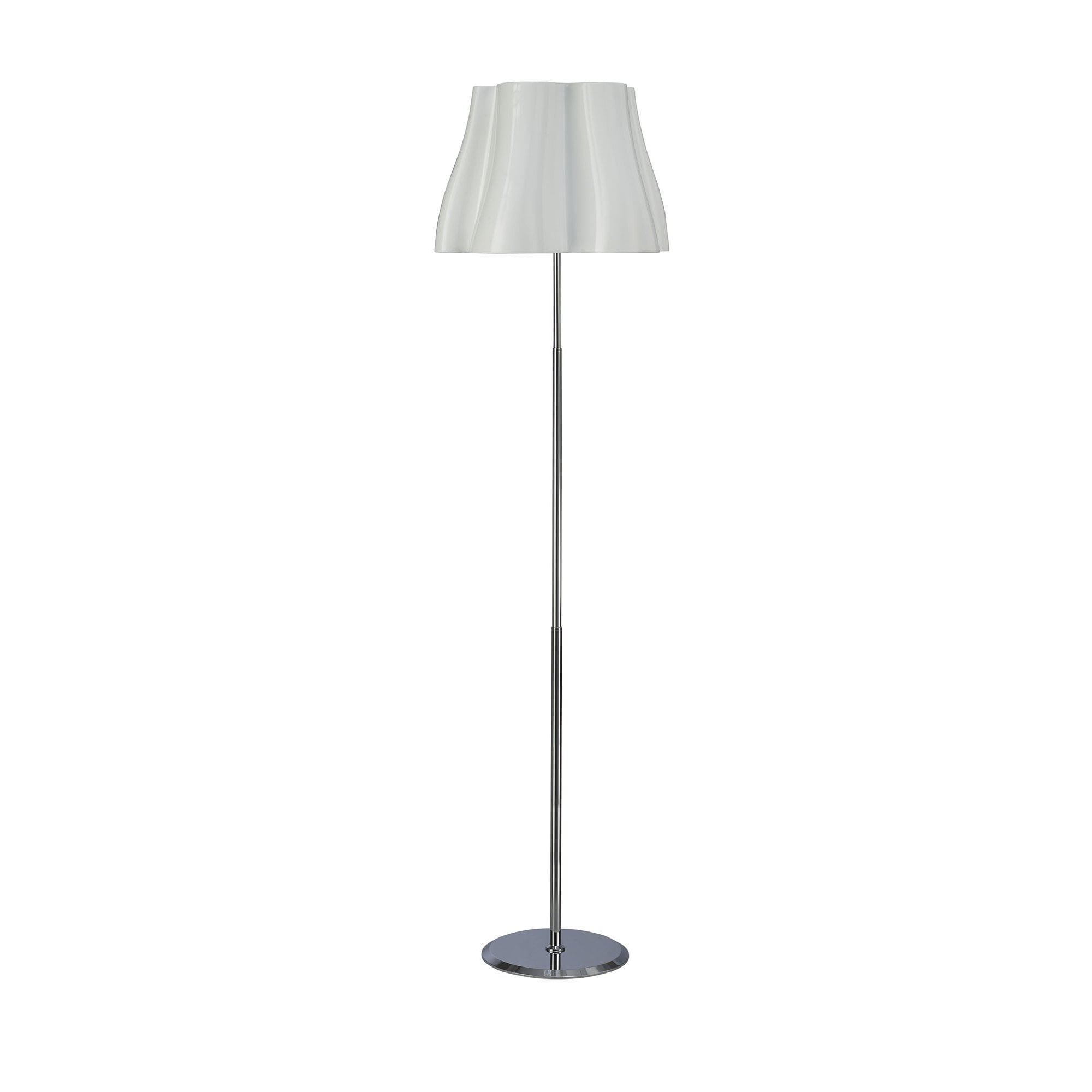 M3722 Miss Floor Lamp 3 Light E27 Gloss White/Polished Chrome