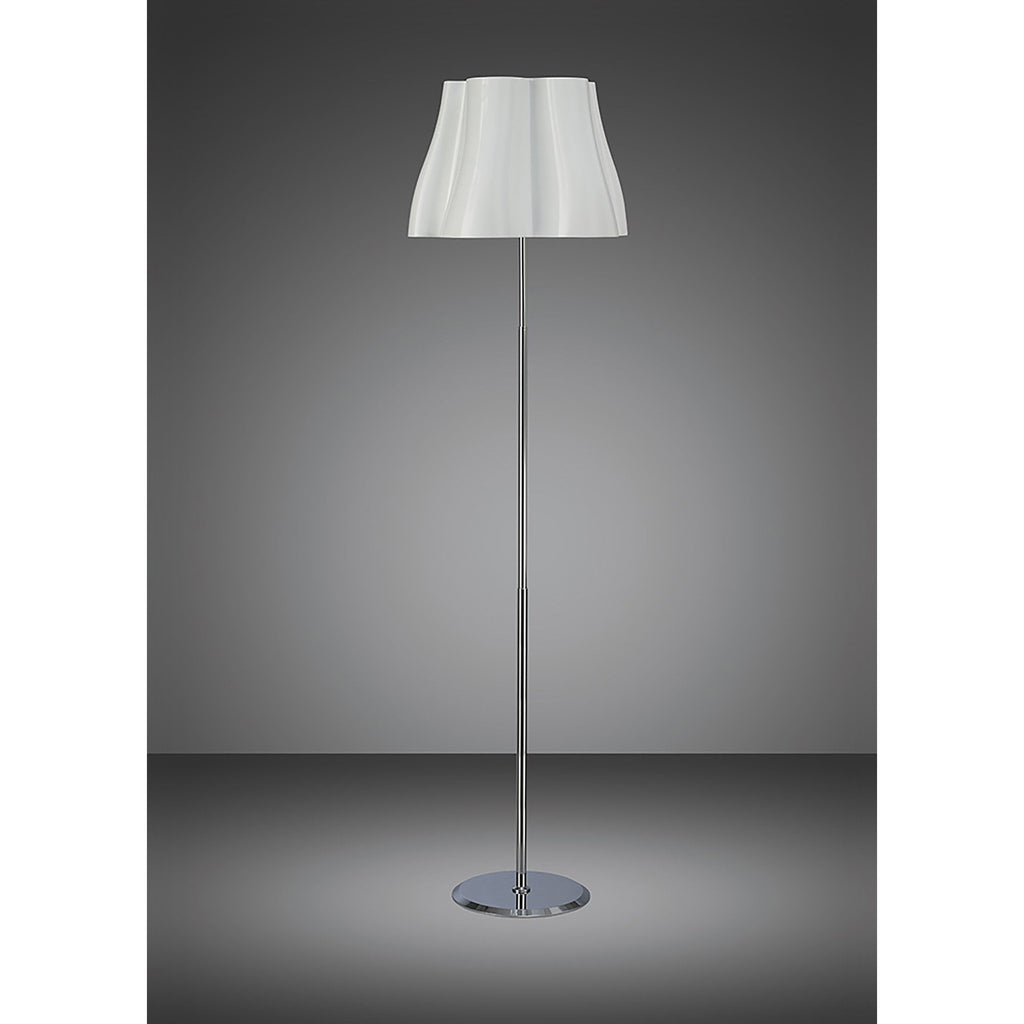 M3722 Miss Floor Lamp 3 Light E27 Gloss White/Polished Chrome