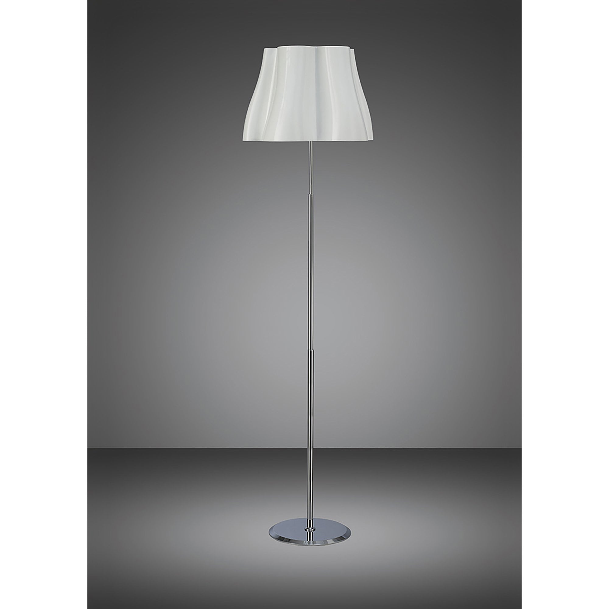 M3722 Miss Floor Lamp 3 Light E27 Gloss White/Polished Chrome