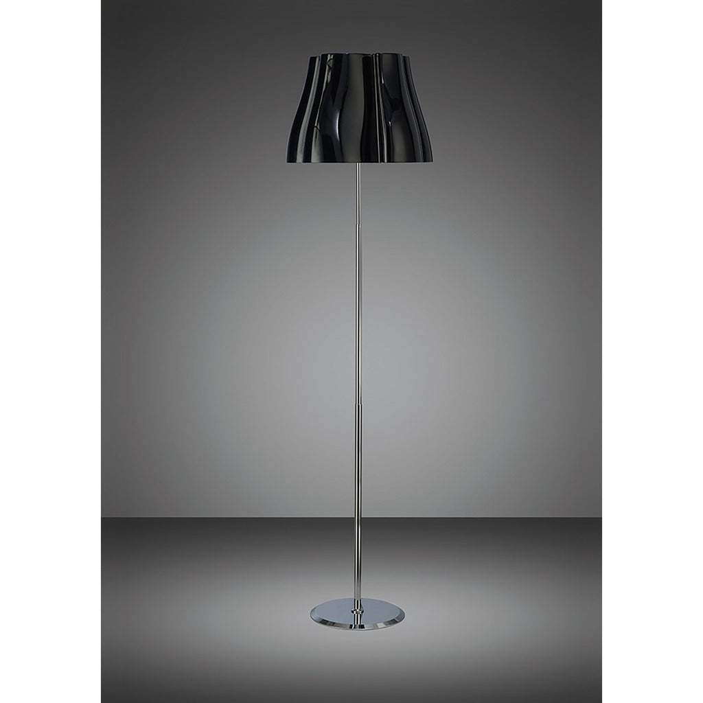 M3723 Miss Floor Lamp 3 Light E27 Gloss Black/Polished Chrome