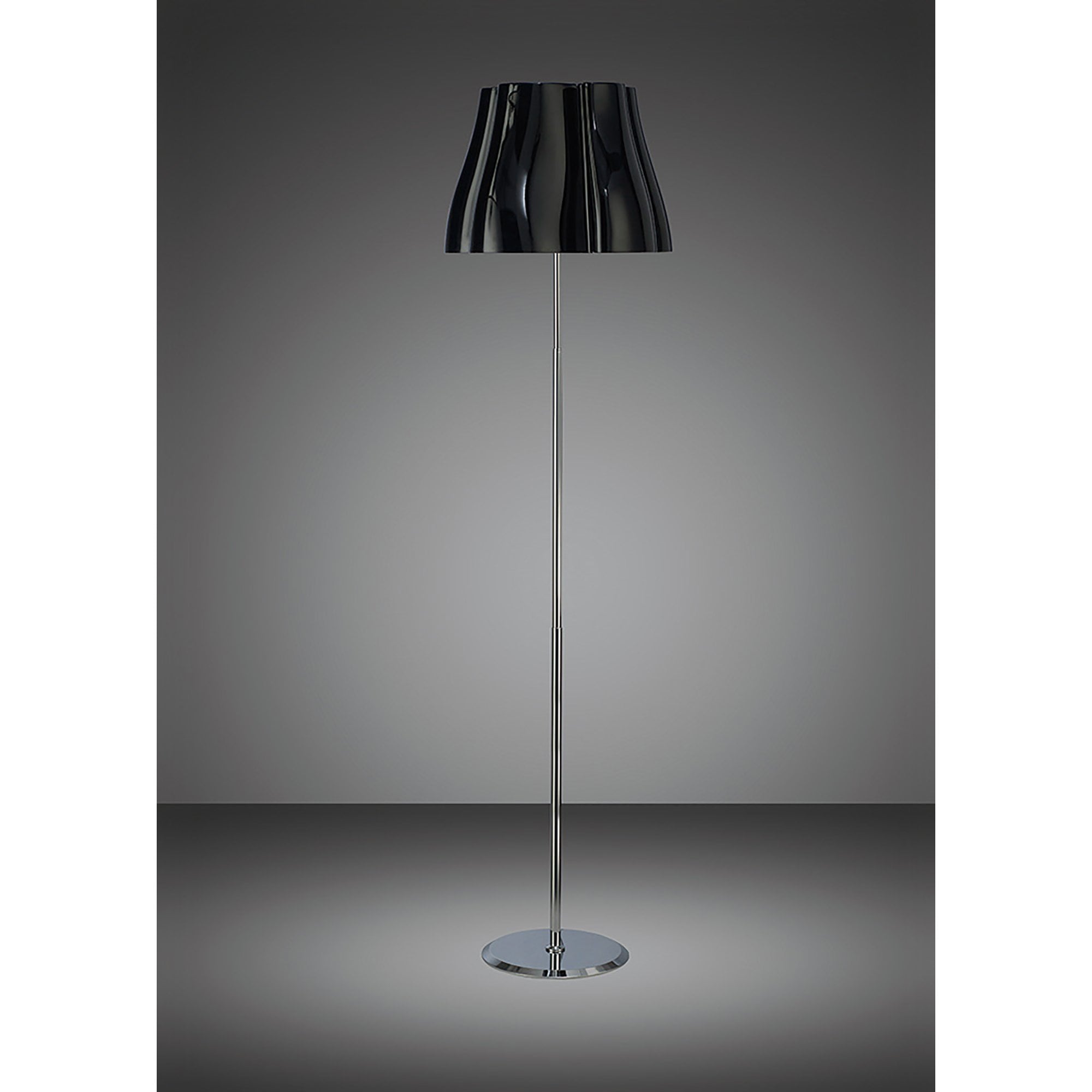 M3723 Miss Floor Lamp 3 Light E27 Gloss Black/Polished Chrome