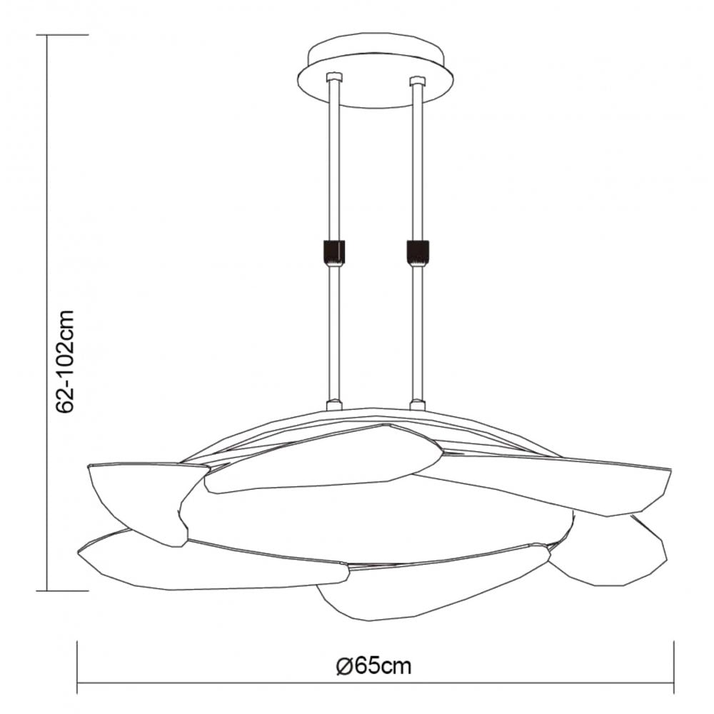 M3800 Mistral Telescopic 36W LED Round Polished Chrome/Frosted Acrylic