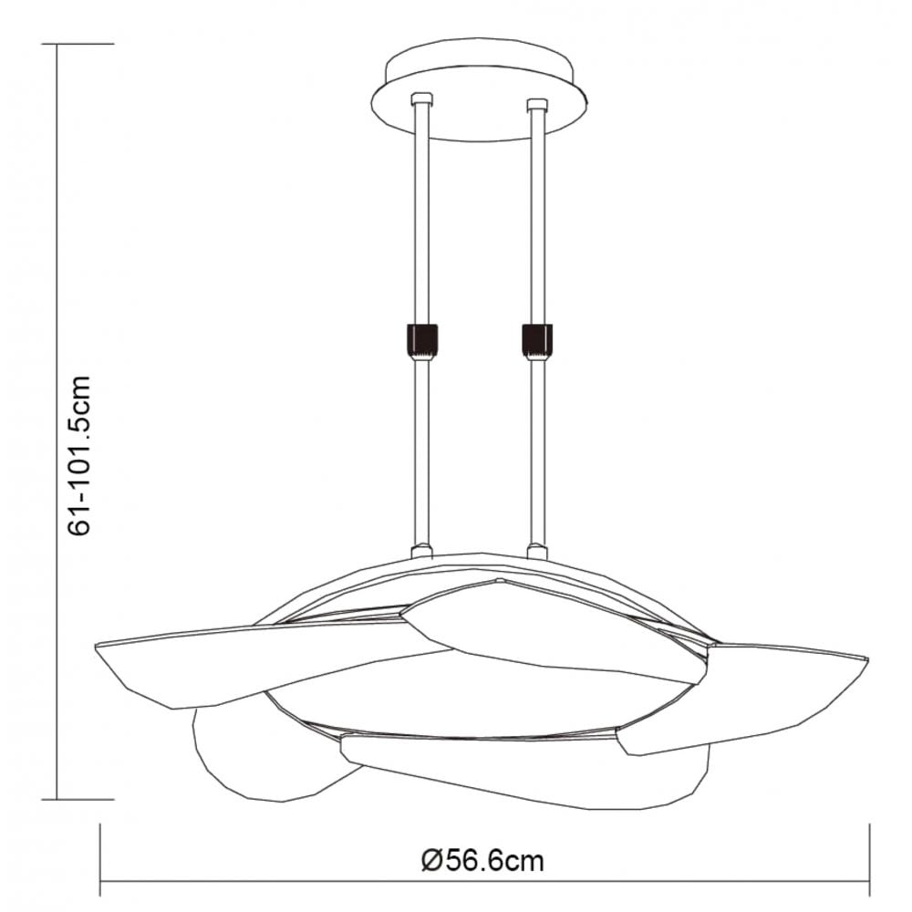 M3801 Mistral Telescopic 30W LED Round Polished Chrome/Frosted Acrylic
