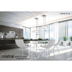 M3803 Mistral Telescopic 36W LED Linear Polished Chrome Frosted Acrylic