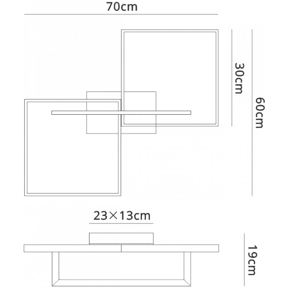 M6561 Mural Rectangular Ceiling Dimmable 48W LED Matt White