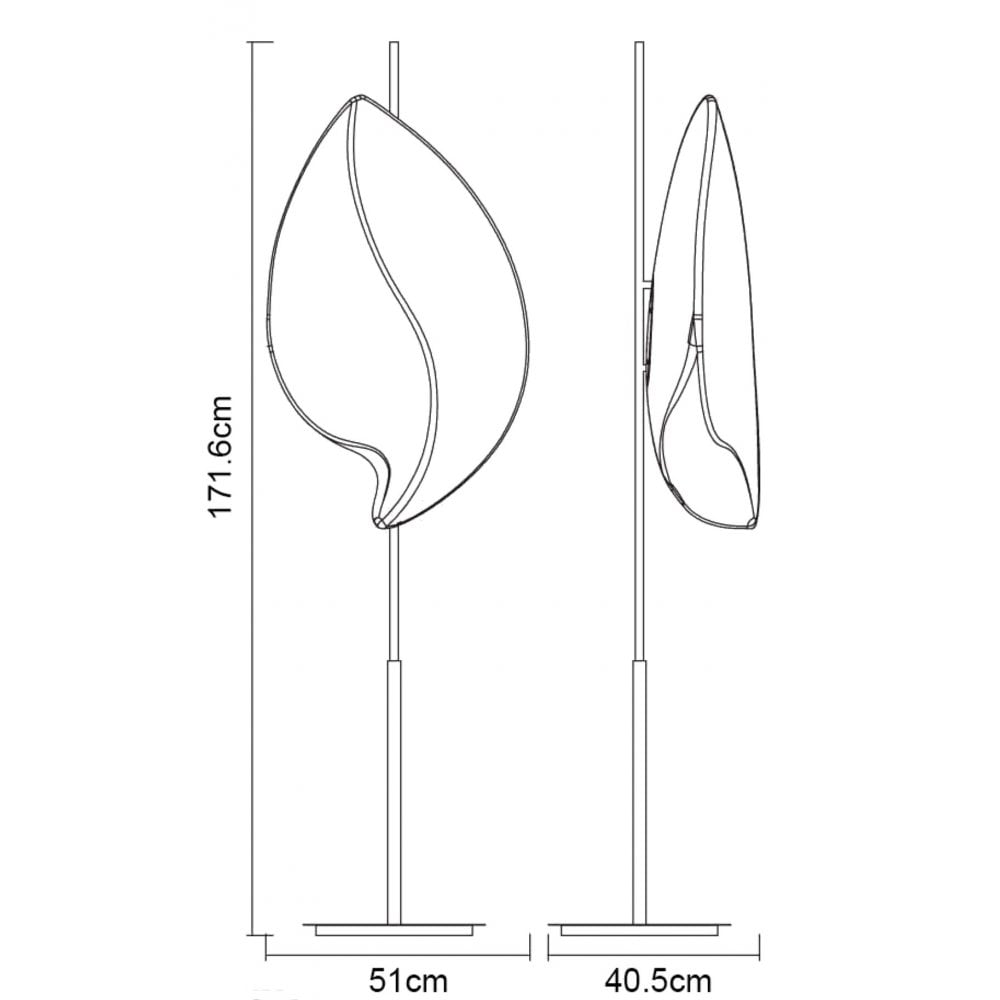 M3583 Natura Floor Lamp 2 Light E27 Indoor Polished Chrome/Opal White COLLECTION ONLY Item Weight: 15kg