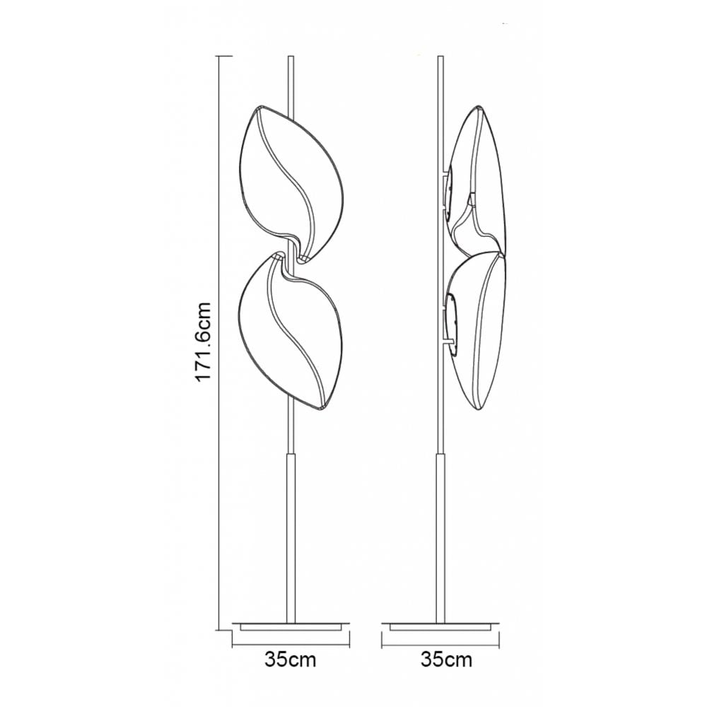 M3588 Natura Floor Lamp 4 Light E27 Indoor Polished Chrome/Opal White