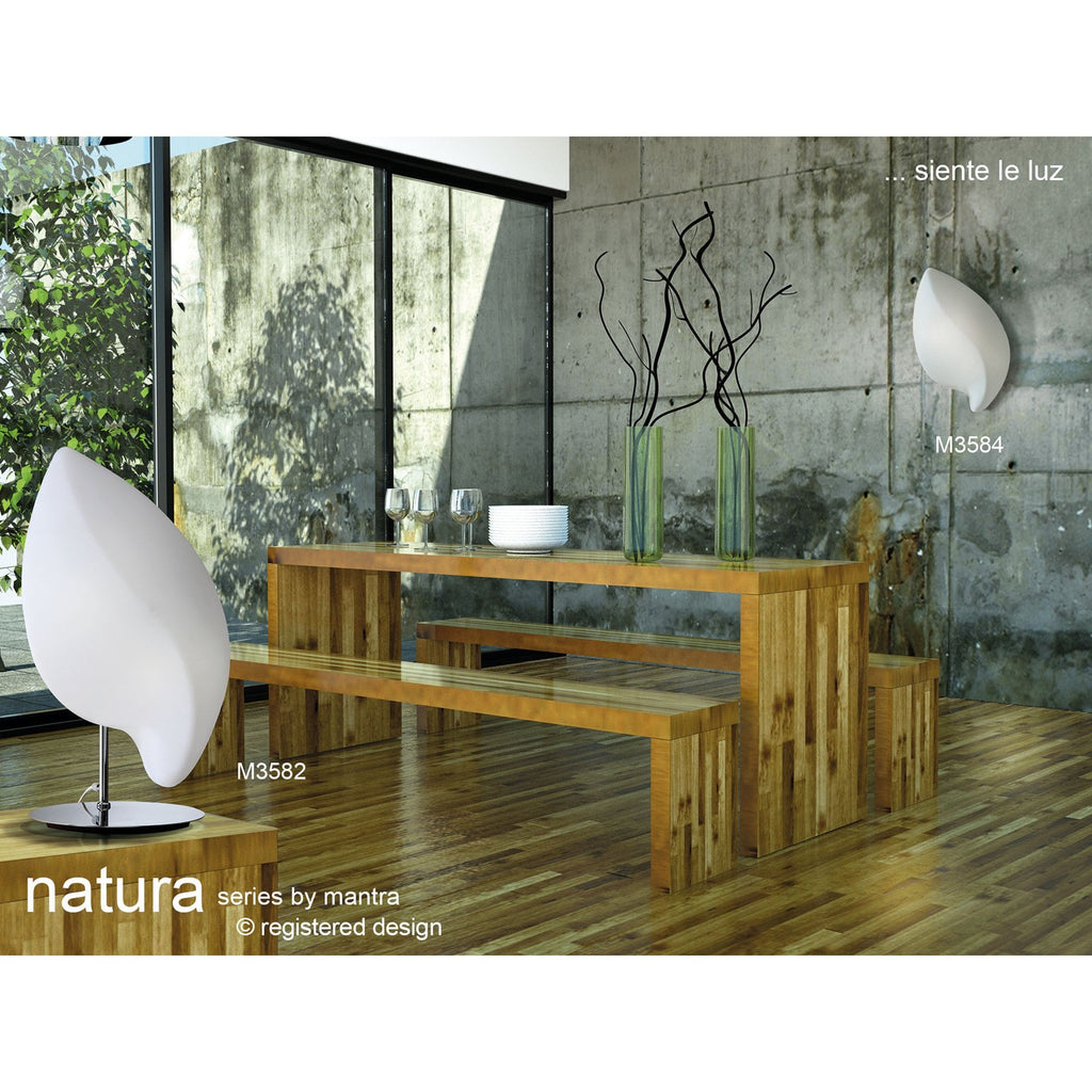 M3782 Natura Table Lamp 2 Light E27 Small Outdoor Matt White/Opal White